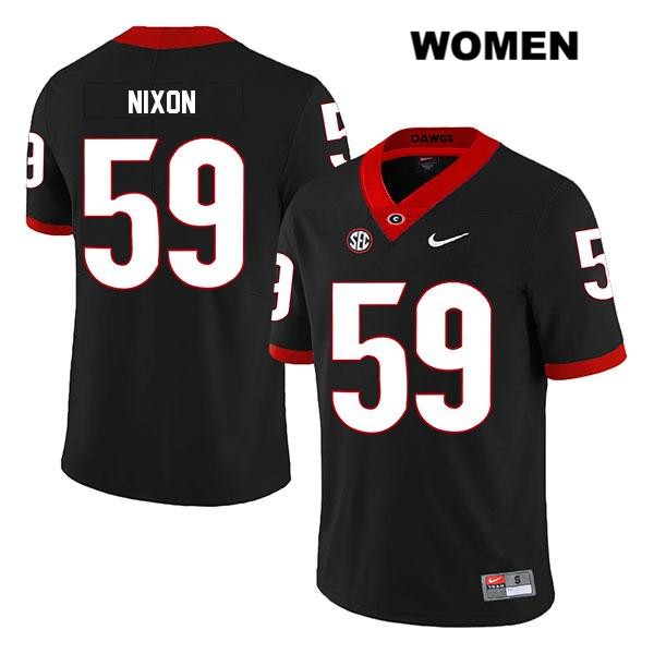 Georgia Bulldogs Women's Steven Nixon #59 NCAA Legend Authentic Black Nike Stitched College Football Jersey KPP8256HM